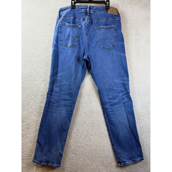 American Eagle Jeans Men's 33x32 (Fits 33x30) Blue Denim Athletic Straight - Picture 3 of 9